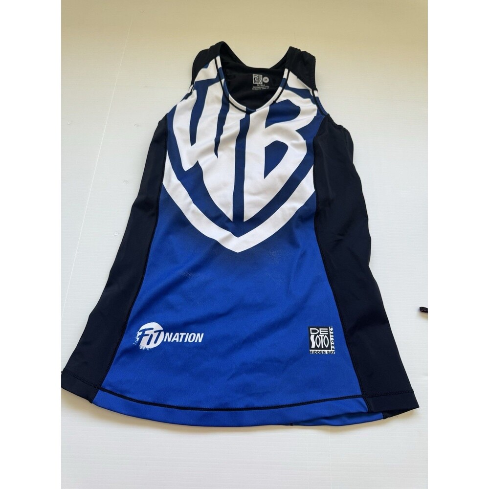De Soto Fit Nation Triathlon Tank Top Women M Blue HBO Turner WB USA